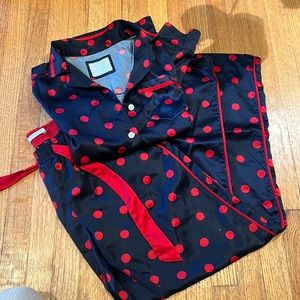 NWOT red and navy polka dot pajamas
